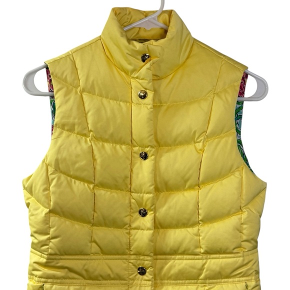 NEW Lily Pulitzer Lauren Down Feather Puffer Vest Starfruit Yellow Womens XS - Picture 2 of 16